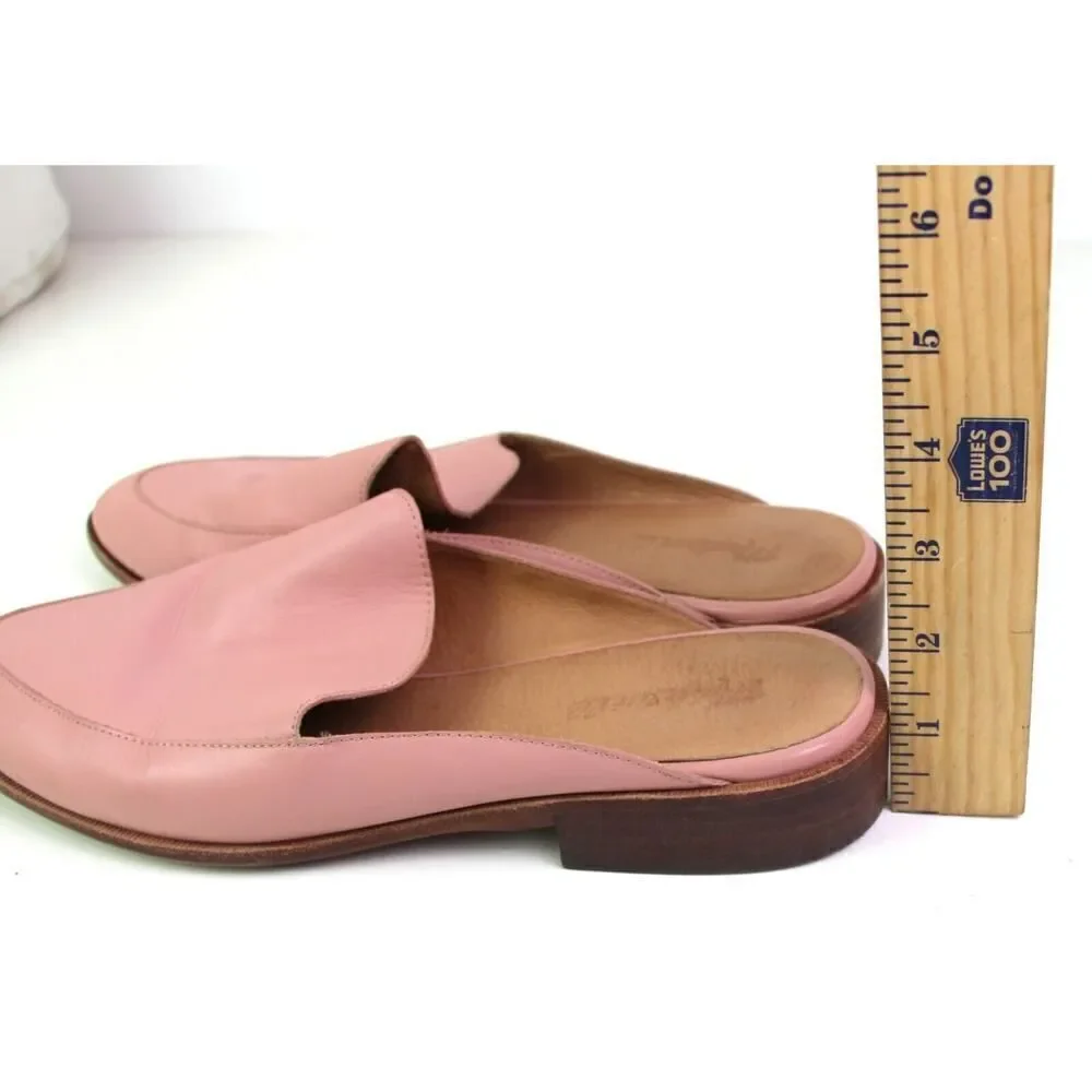 Madewell PINK GENUINE LEATHER LOW HEEL ALMOND TOE SANDALS MULES SHOES Sz 9.5